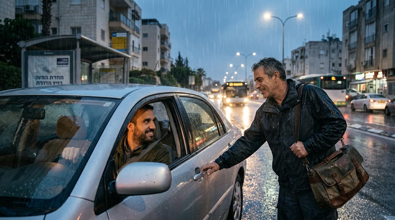 הטרמפ בגשם שהוכיח שלפעמים הדרך מחברת בין אנשים